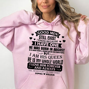 I Am His Queen, He Is My Whole World - Custom Month And Name - Personalized T-Shirt - Couple Gift