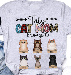 This Cat Mom Belongs To Personalized T-Shirt, Gift For Cat Lover