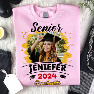 Senior Custom Photo, Name And Year, Graduation - Gift For Graduation - Personalized T-Shirt