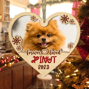 Custom Memorial Pet Ornament, Forever Loved - Personalized Wooden Ornament - Pet Memorial