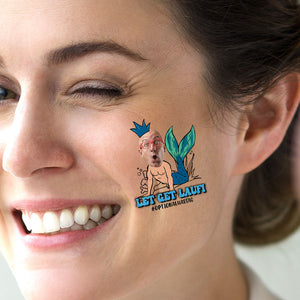 Custom Temporary Tattoo With Personalized Funny Photo And Hashtag, Fake Tattoo