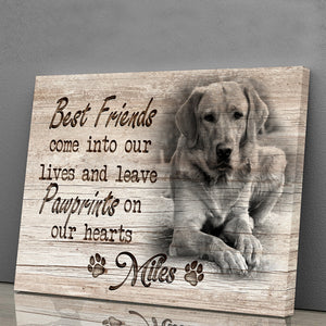 Best Friends Come Into Our Lives And Leave Pawprints On Our Hearts, Personalized Canvas, Gift For Pet Lovers