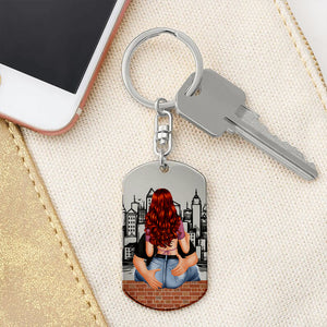 Drive Safe Handsome, I Need You Here With Me, Personalized Couple Metal Keychain