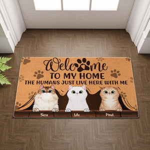 Welcome To My Home - Cutie Puppy and Kitty DoorMats - Cats Personalized Doormat