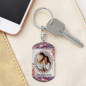 You Taught Me Many Things In Life Except How To Get Through Life Without You - I Miss You - Personalized Photo And Name Metal Keychain, Memorial Gift