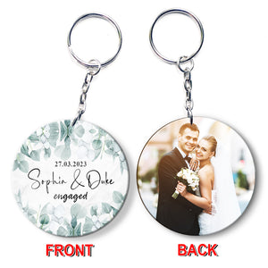 Happy Wedding - Personalized 2 Side Acrylic Keychain - Gift For Couple, Custom Photo Gift For Wedding