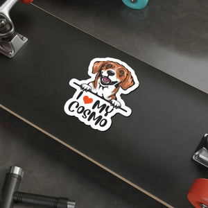 I Love My Dog - Personalized Sticker, Gift For Dog Lovers