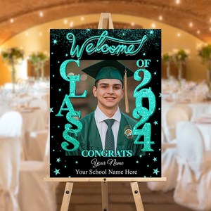 Custom Class Of 2024 - Graduation Party Welcome Sign - Custom Photo Grad Party Sign - Personalized Graduation Decoration - Graduation Sign