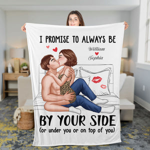 I Promise To Always Be By Your Side - Custom Appearances And Names - Personalized Fleece Blanket, Gift For Family, Couple Gift