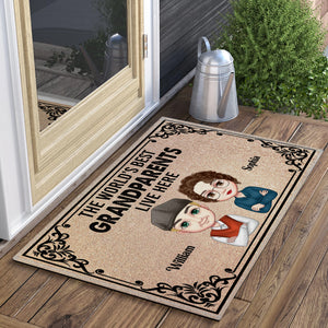 The Best Of The World Lives Here - Custom Appearances And Names - Personalized Doormat - Family Gift