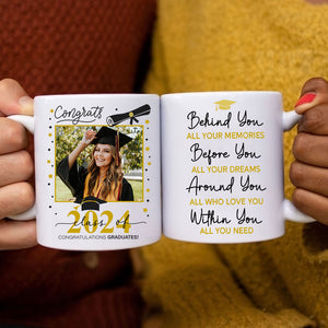 Congrats Class Of 2024 - Custom Photo, Personalized White Mug, Graduation Gift