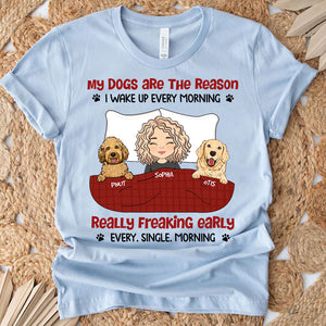 Personalized Pet Shirt - The Reason I Wake Up - Custom Appearance And Text - Personalized T-Shirt - Gift For Pet Lover