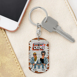 Personalized  Partner In Crime Metal Keychain, Gift For Best Friend