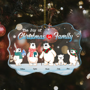 The Joy Of Christmas Is Family - Custom Appearances And Names Christmas Gift - Personalized Acrylic Ornament