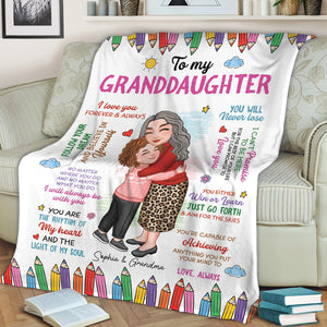 To My Grandkid I Love You Forever And Always - Custom Appearances And Names - Personalized Fleece Blanket