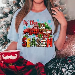 Tis' The Xmas Season - Custom Photo And Name - Personalized T-Shirt - Family Gift, Gift For Pet Lover