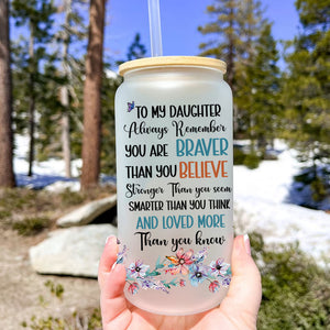 Always Remember You Are Braver - Custom Appearances And Names - Personalized Glass Bottle, Frosted Bottle, Family Gift, Gift For Mother's Day