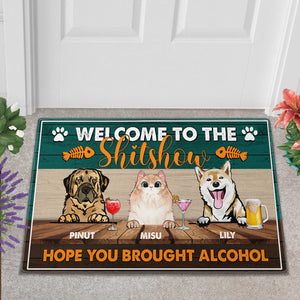 Personalized Pet Doormat, Welcome To The Shitshow,  Puppy and Kitty DoorMats