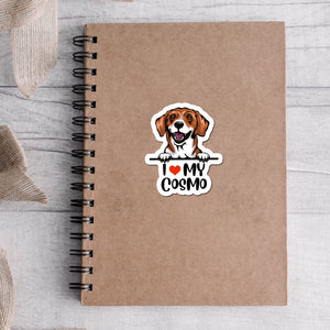 I Love My Dog - Personalized Sticker, Gift For Dog Lovers