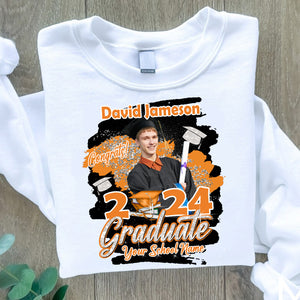 Congrats Graduate 2024 - Custom Photo And Texts Graduation Gift - Personalized Sweatshirt