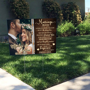 Personalized Wedding Prayer Lawn Sign, Marriage Player, Gift For Wedding Day