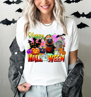 Happy Halloween, Personalized Light T-Shirt - Gift For Family, Friends, Pet Lovers