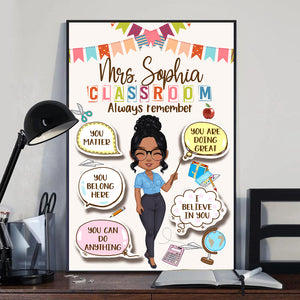 Personalized Teacher Canvas, Classroom Always Remember, Back To School, Gift For Teachers