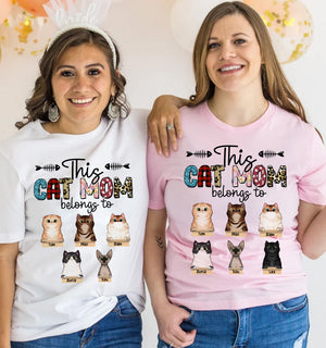 This Cat Mom Belongs To Personalized T-Shirt, Gift For Cat Lover