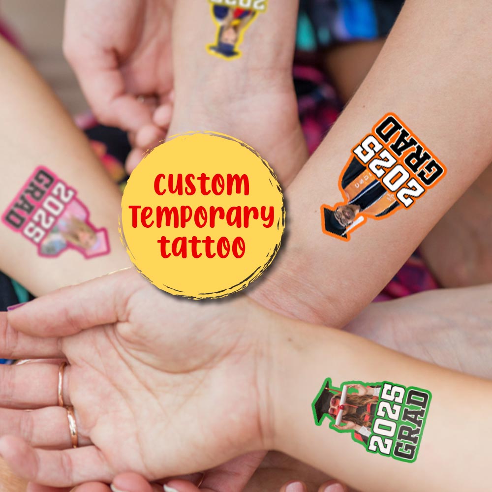Congrats Class Of 2025 Graduation Senior Tattoo Gift, Custom Temporary Tattoo, Personalized Tattoo, Fake Tattoo