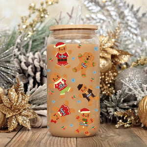 Christmas Gingerbread Cookie  - Custom Christmas Glass Bottle, Frosted Bottle - Gift For Family, Gift For Friends, Christmas Gift