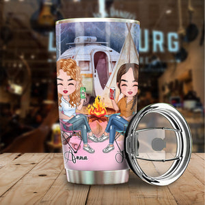 To My Bestie I Love You, Thank You To Standing By My Side, Personalized Camping Besties Tumbler, Gift For Best Friend