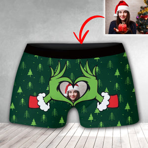 Custom Photo, Personalized Boxer Shorts - Gift For Family, Gift For Couple, Christmas Decor