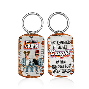 Personalized  Partner In Crime Metal Keychain, Gift For Best Friend