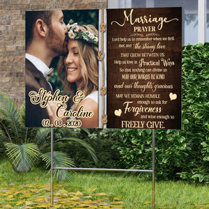 Personalized Wedding Prayer Lawn Sign, Marriage Player, Gift For Wedding Day