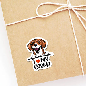 I Love My Dog - Personalized Sticker, Gift For Dog Lovers