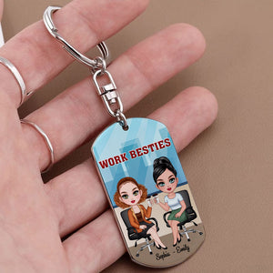 Personalized Work Besties Keychain - You Are The Reason I Don't Punch People At Work, Gift For Best Friend