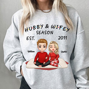 Hubby And Wifey Season - Custom Appearances And Names - Personalized Sweatshirt - Family Gift