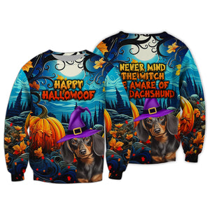 Happy Hallowoof - Never Mind The Witch Be Aware Of Pet - Personalized Halloween 3D Shirt, Halloween Gift