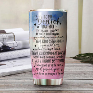 To My Bestie I Love You, Thank You To Standing By My Side, Personalized Camping Besties Tumbler, Gift For Best Friend