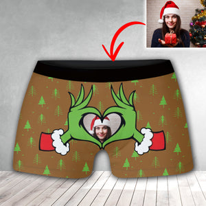 Custom Photo, Personalized Boxer Shorts - Gift For Family, Gift For Couple, Christmas Decor