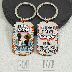 Personalized  Partner In Crime Metal Keychain, Gift For Best Friend