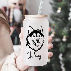 Dog Mom Mode All Day Every Day Personalized Glass Bottle, Frosted Bottle, Gift For Pet Lover