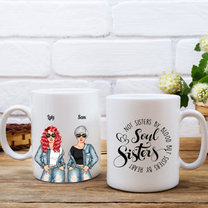 Personalized Soul Sisters Mug, Not Sisters By Blood But Sisters By Heart, Gift For Best Friends