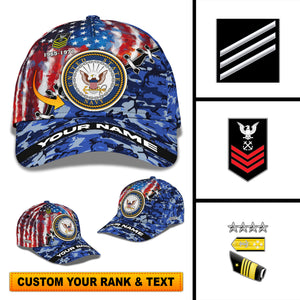 Personalized Cap, Customized United State Navy Veteran Cap - Gift For Veteran