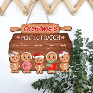 Perfect Batch Cookies Family - Personalized Wooden Door Sign - Family Gift, Christmas Gift