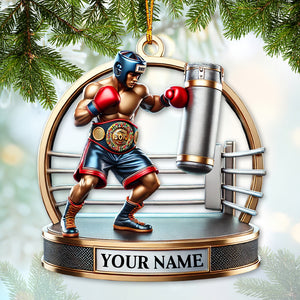 Custom Ornament, Boxing Ring Ornament, Christmas Decor