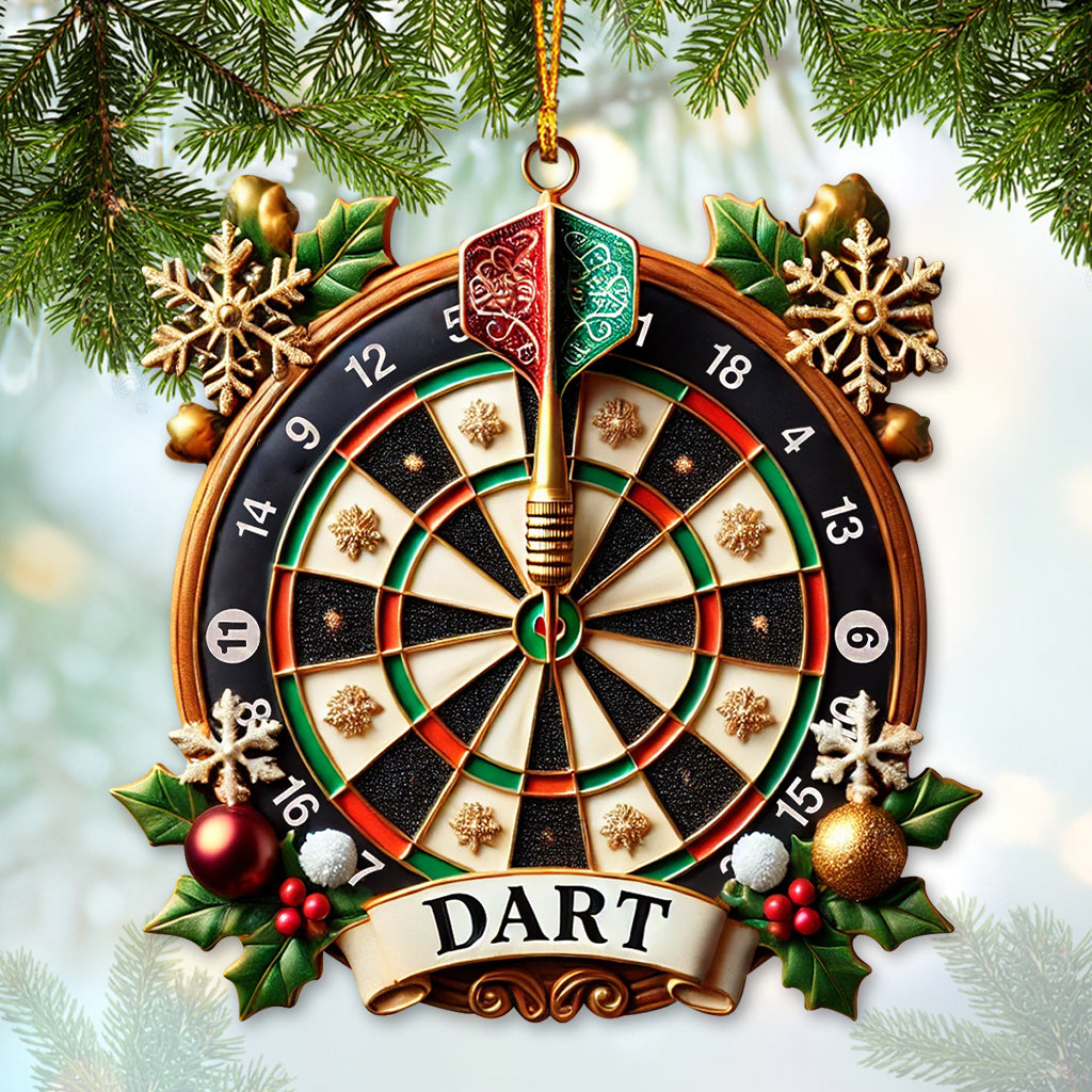 Custom Name Dart Ornament, Christmas Gift for Dart Player