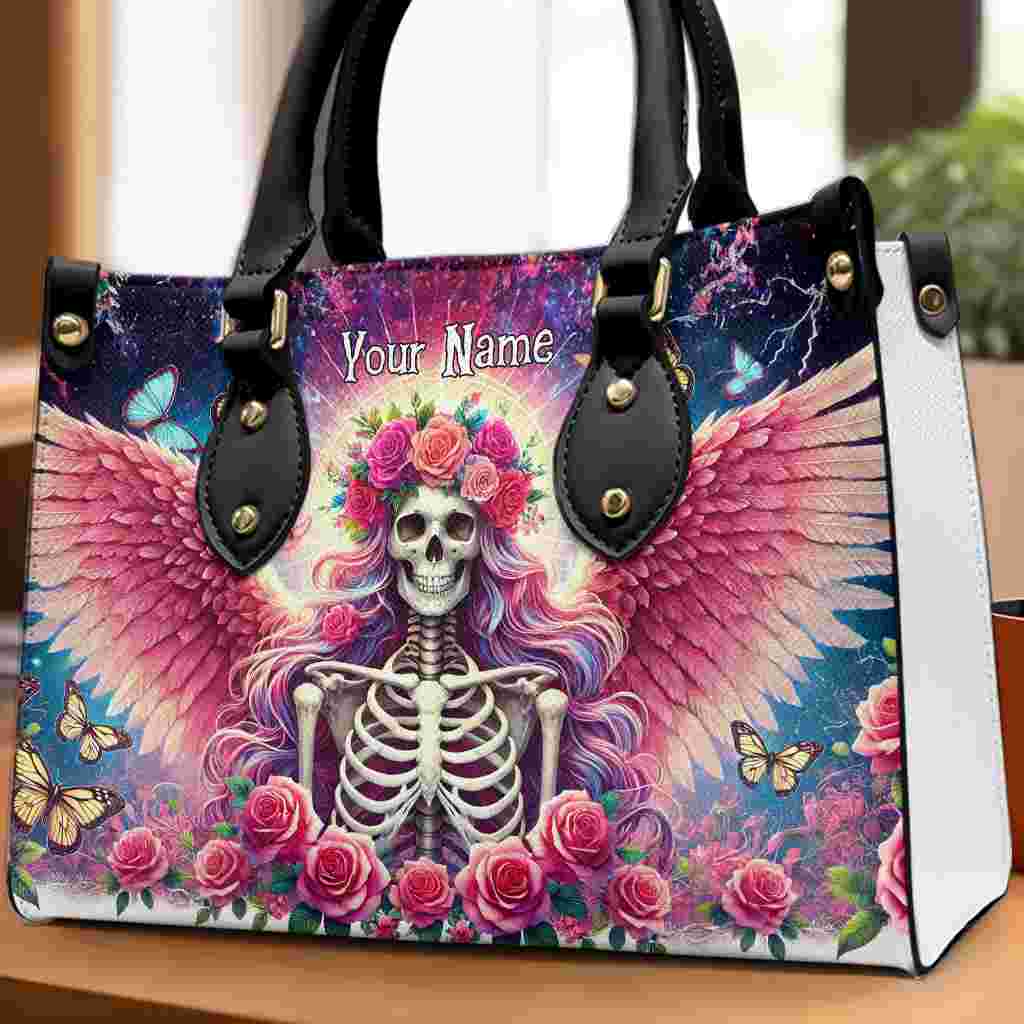 Skull Lady Evil Personalized Leather Handbag