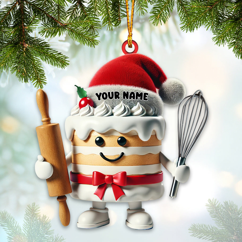 Sweet Cream Cake Christmas Ornament, Personalized Ornament