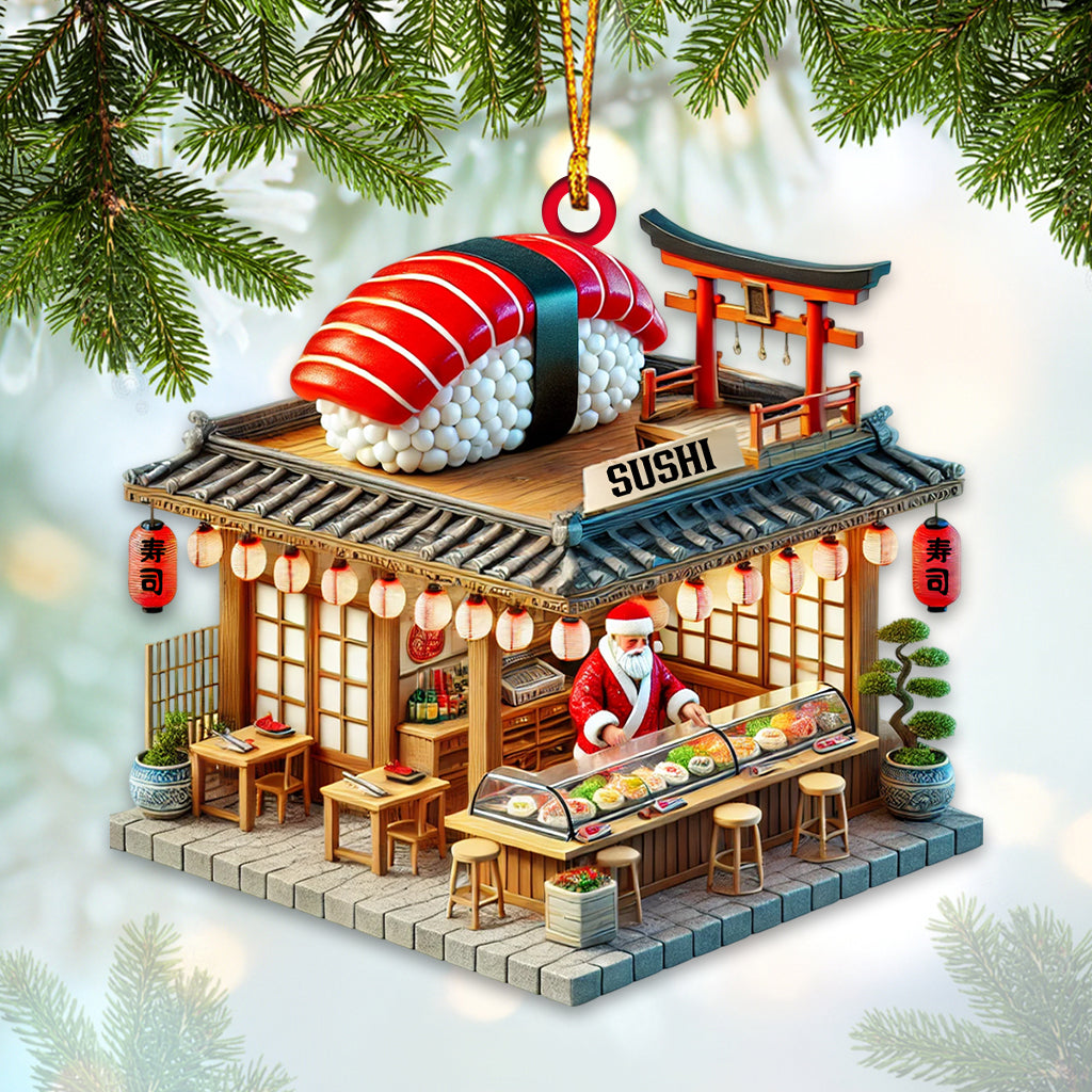 Sushi Shop Home Decor Christmas Ornament, Personalized Ornament